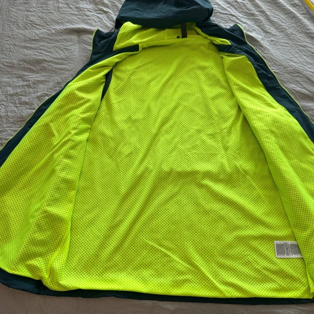 Adidas Ultimate365 Tour WIND.RDY Golf Vest Hooded Arctic Night Neon Green Men XL